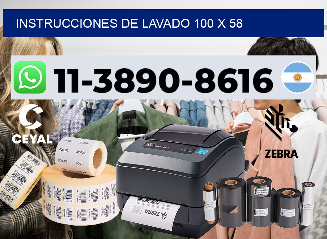 Instrucciones de lavado 100 x 58