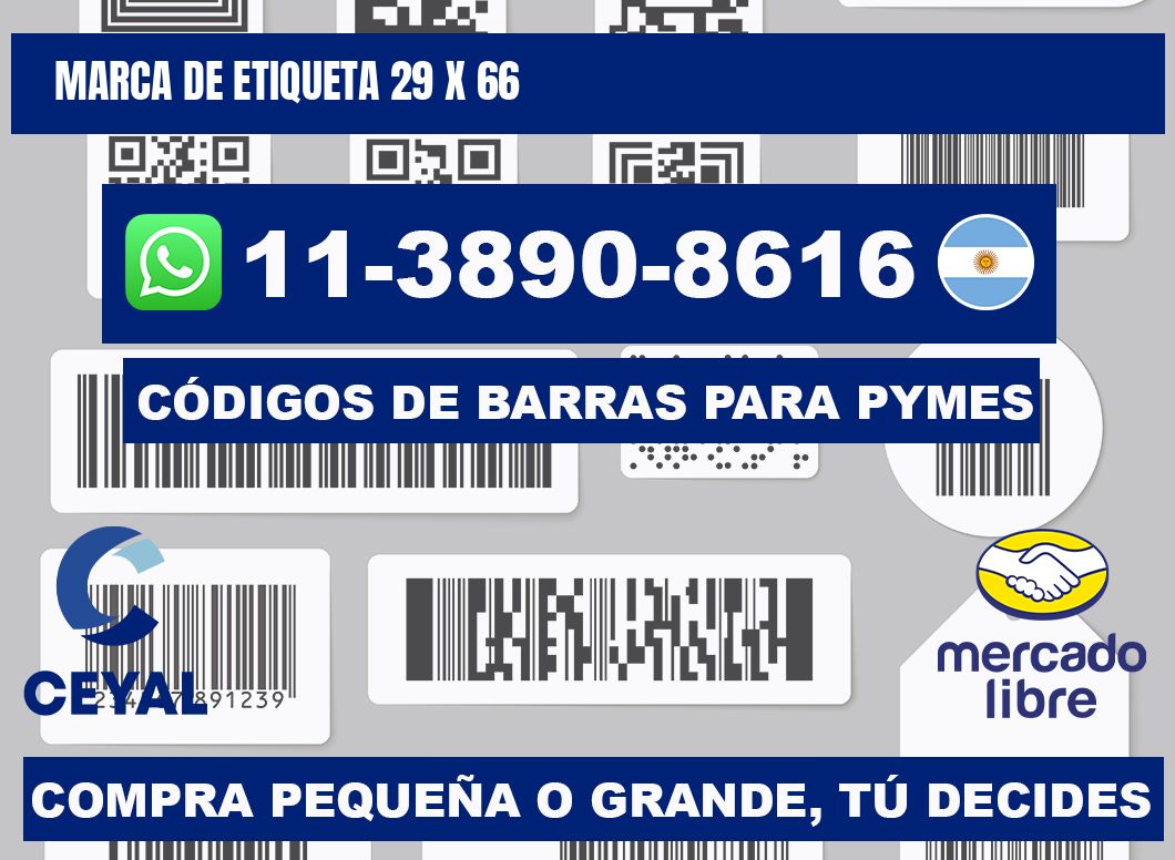 Marca de etiqueta 29 x 66