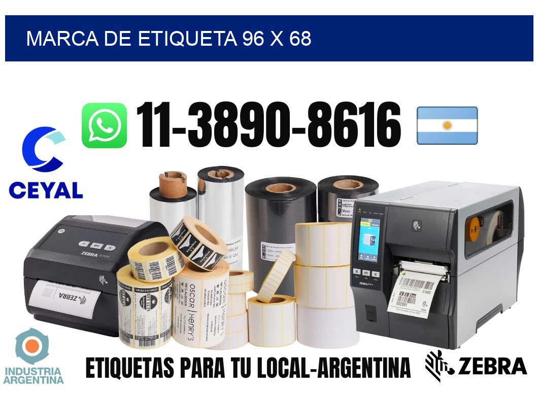 Marca de etiqueta 96 x 68