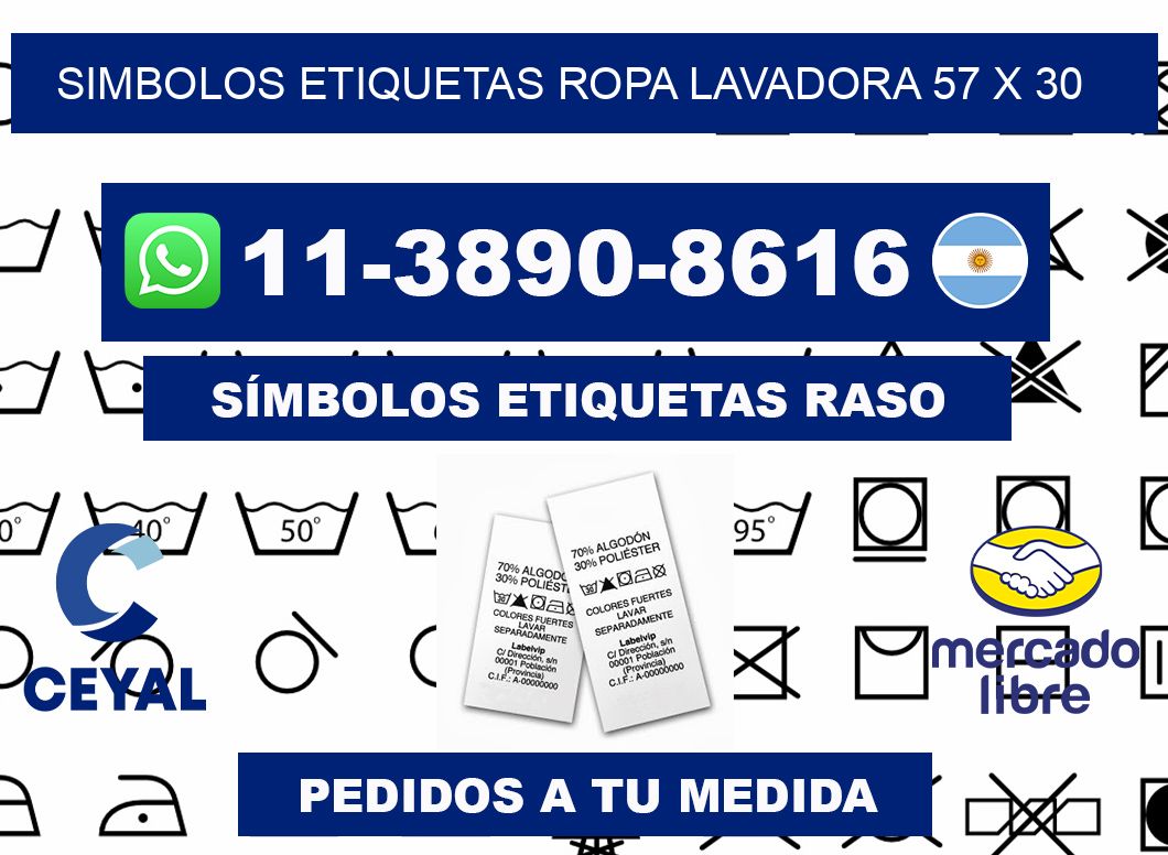 SIMBOLOS ETIQUETAS ROPA LAVADORA 57 x 30