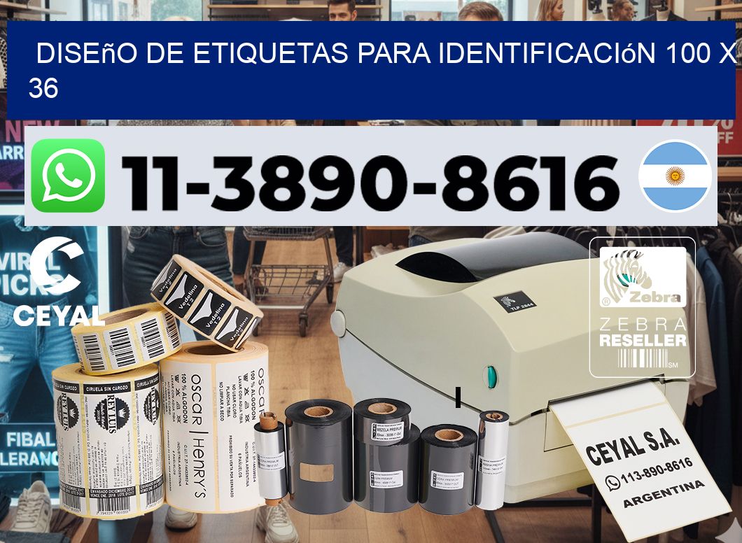 diseño de etiquetas para identificación 100 x 36