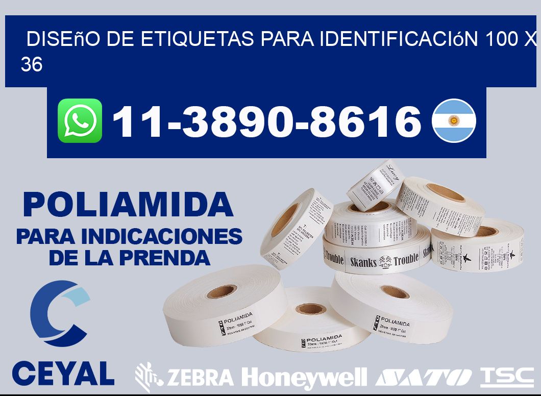 diseño de etiquetas para identificación 100 x 36