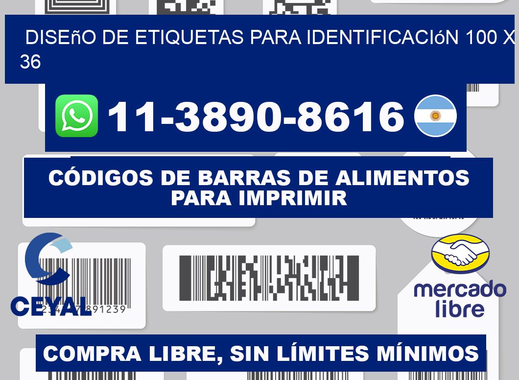 diseño de etiquetas para identificación 100 x 36