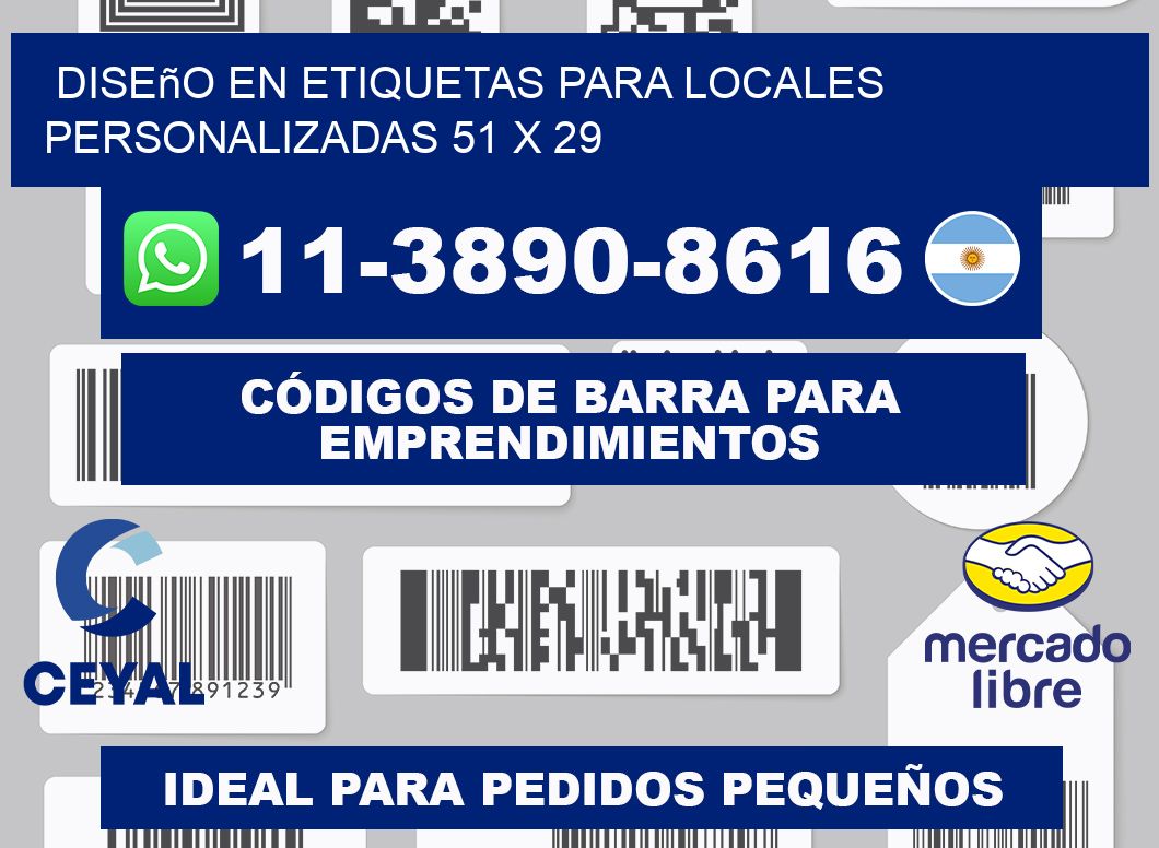 diseño en etiquetas para locales personalizadas 51 x 29