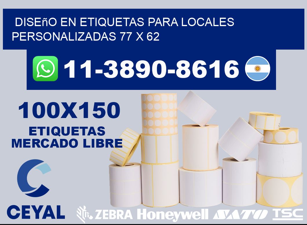diseño en etiquetas para locales personalizadas 77 x 62
