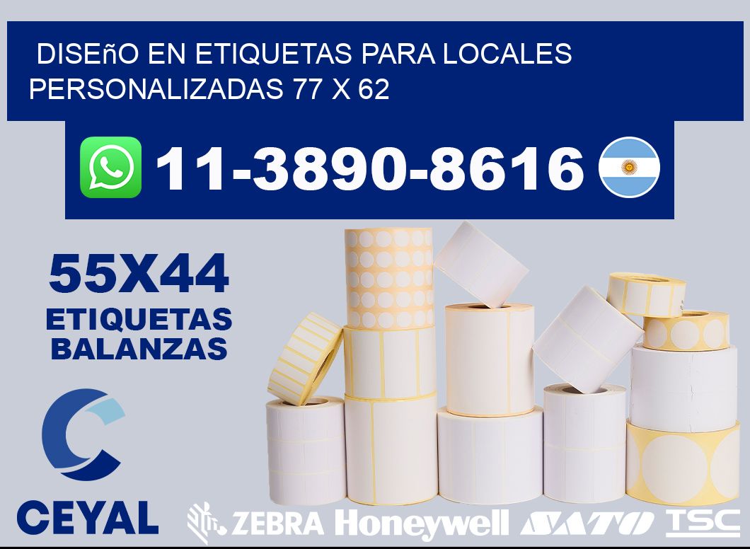 diseño en etiquetas para locales personalizadas 77 x 62
