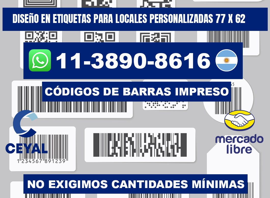 diseño en etiquetas para locales personalizadas 77 x 62