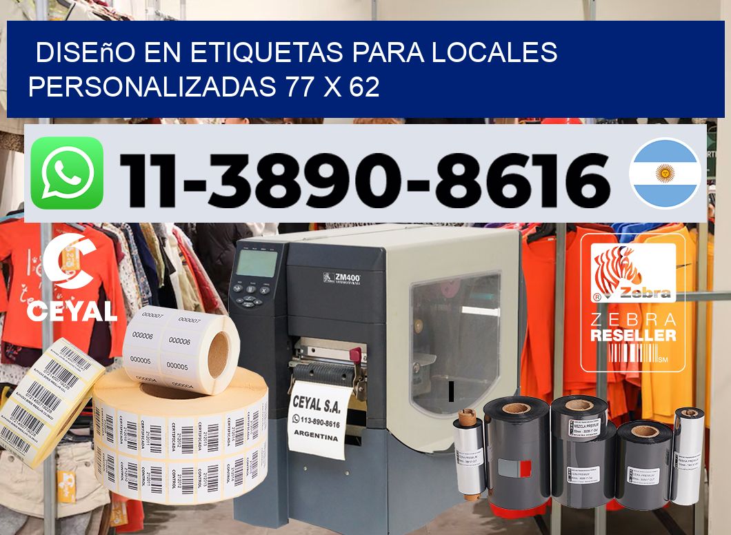 diseño en etiquetas para locales personalizadas 77 x 62