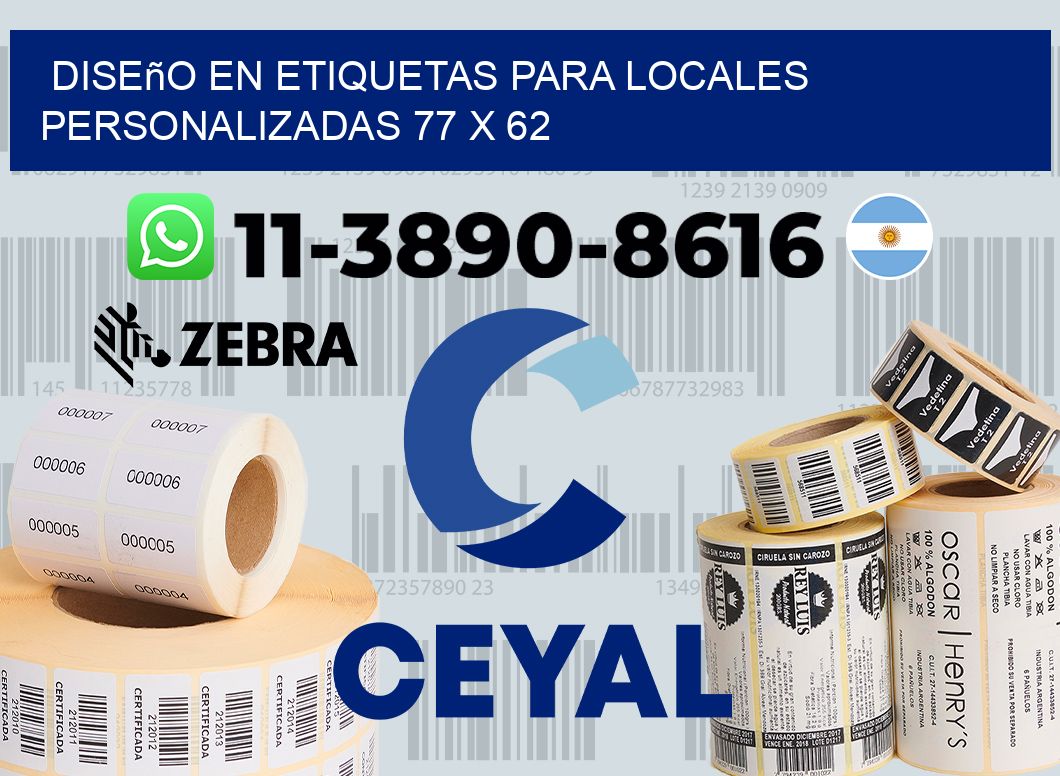 diseño en etiquetas para locales personalizadas 77 x 62