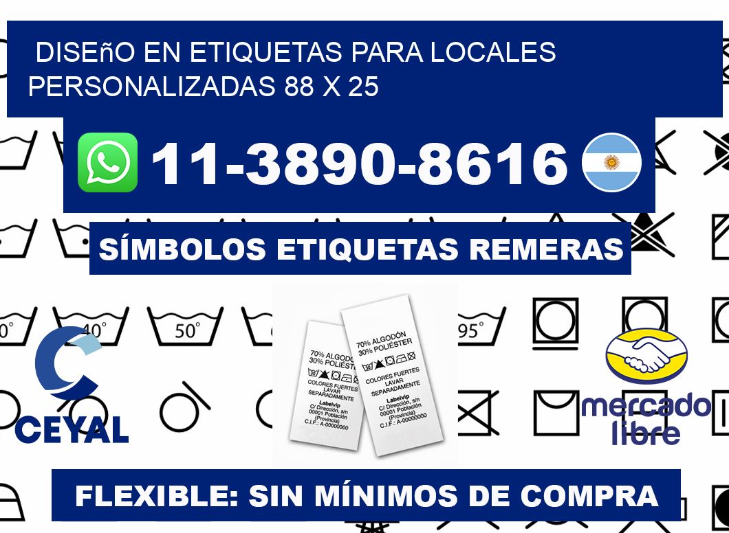 diseño en etiquetas para locales personalizadas 88 x 25