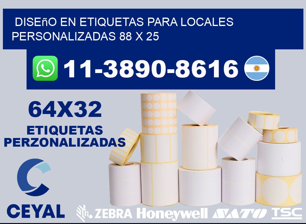 diseño en etiquetas para locales personalizadas 88 x 25