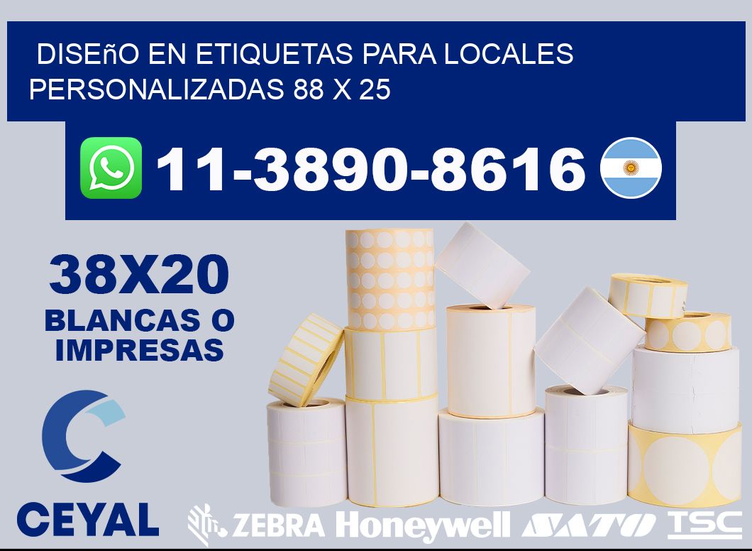 diseño en etiquetas para locales personalizadas 88 x 25