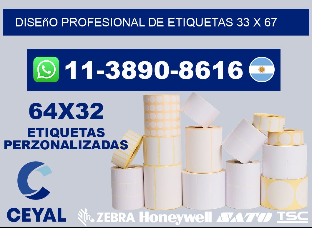 diseño profesional de etiquetas 33 x 67
