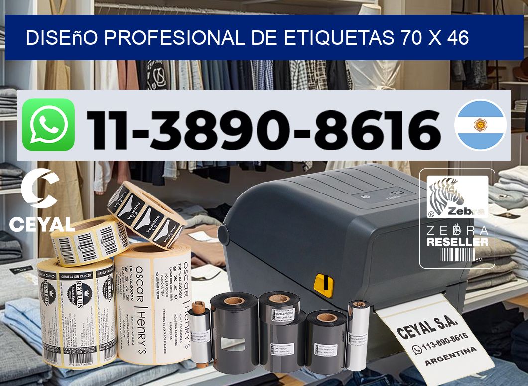 diseño profesional de etiquetas 70 x 46