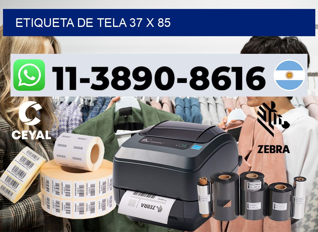 etiqueta de tela 37 x 85