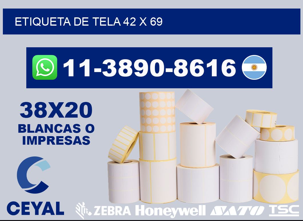 etiqueta de tela 42 x 69