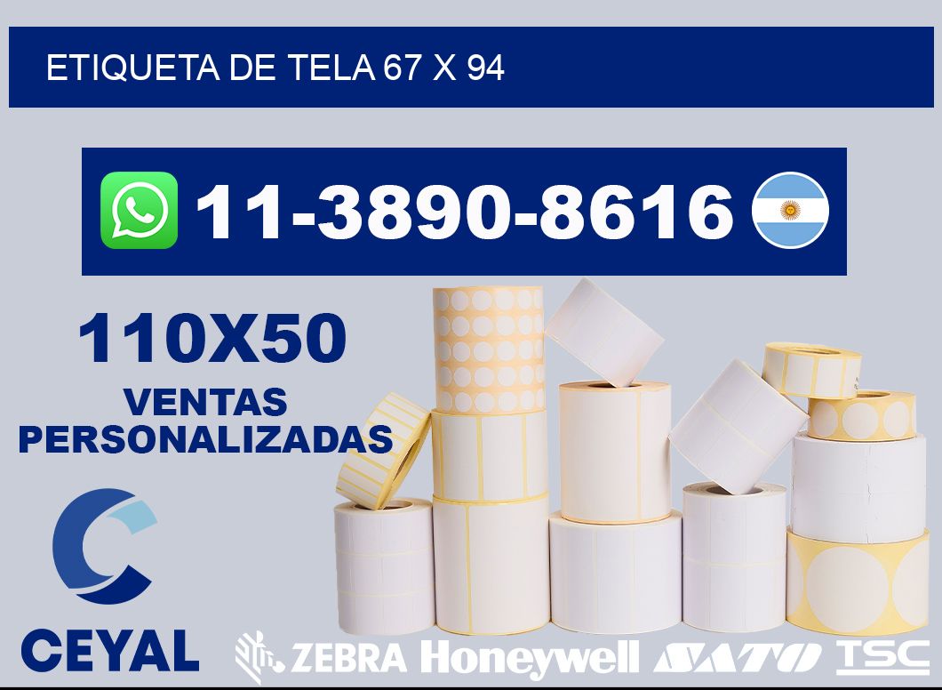 etiqueta de tela 67 x 94
