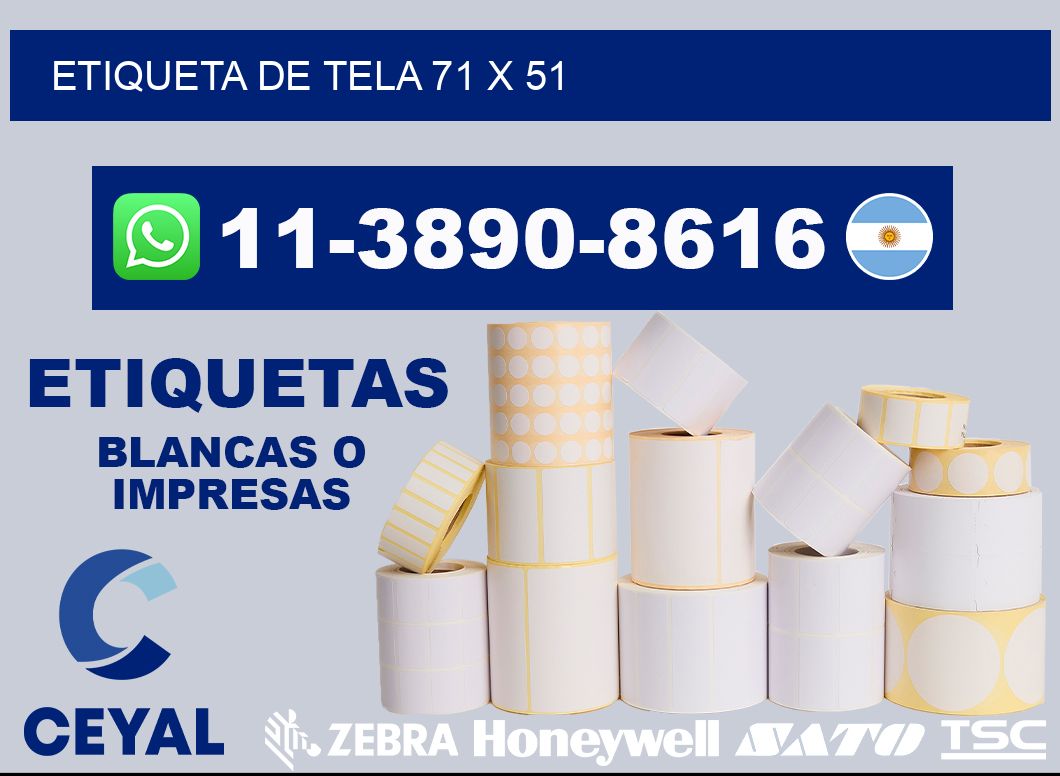 etiqueta de tela 71 x 51