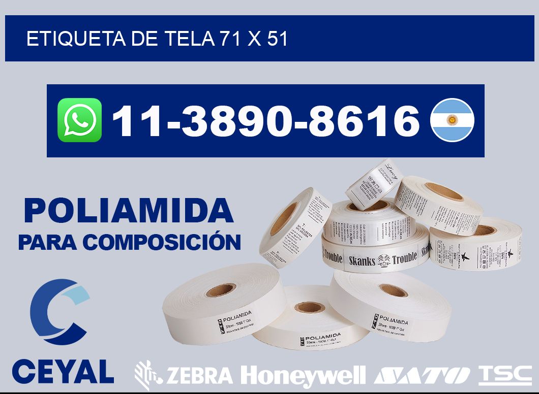 etiqueta de tela 71 x 51