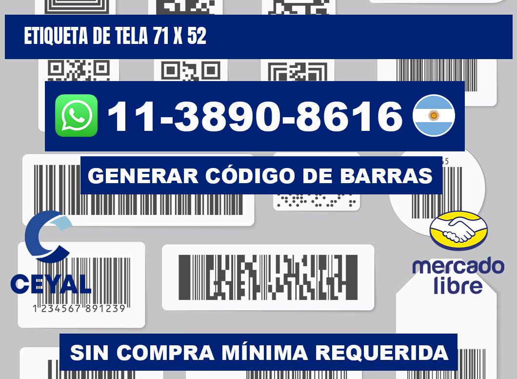 etiqueta de tela 71 x 52