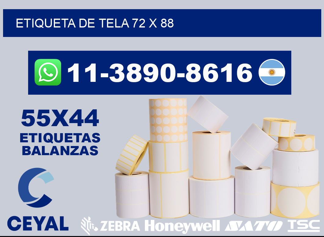 etiqueta de tela 72 x 88