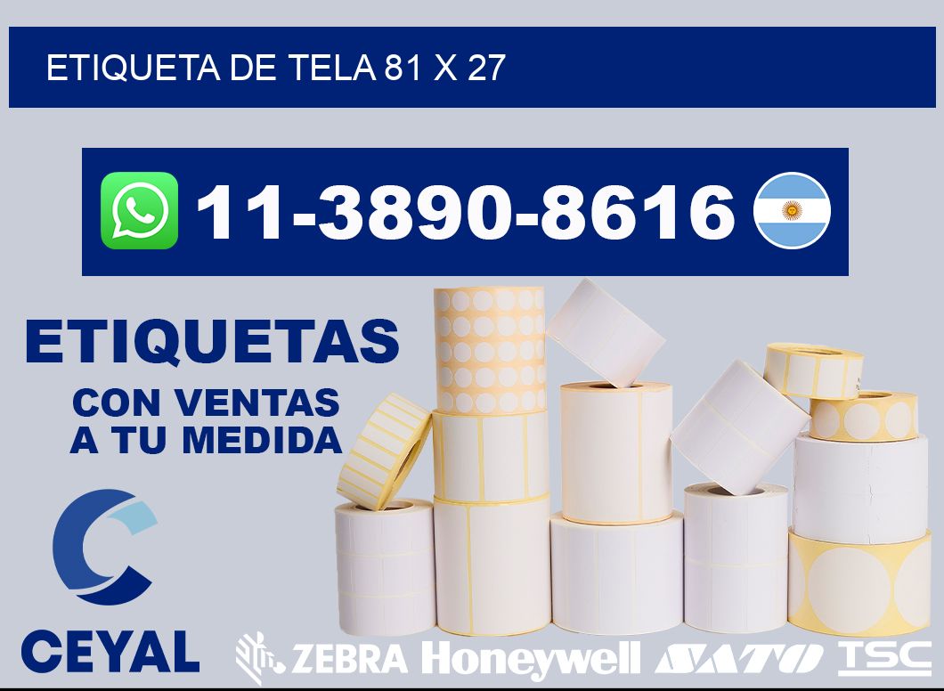 etiqueta de tela 81 x 27