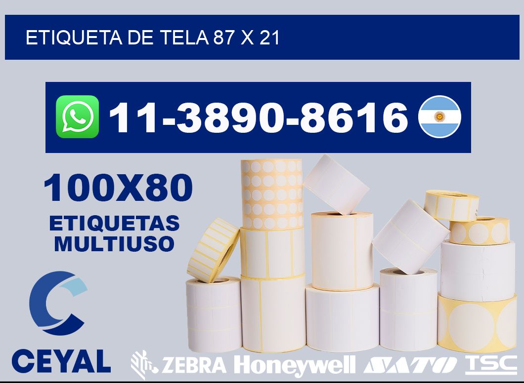 etiqueta de tela 87 x 21