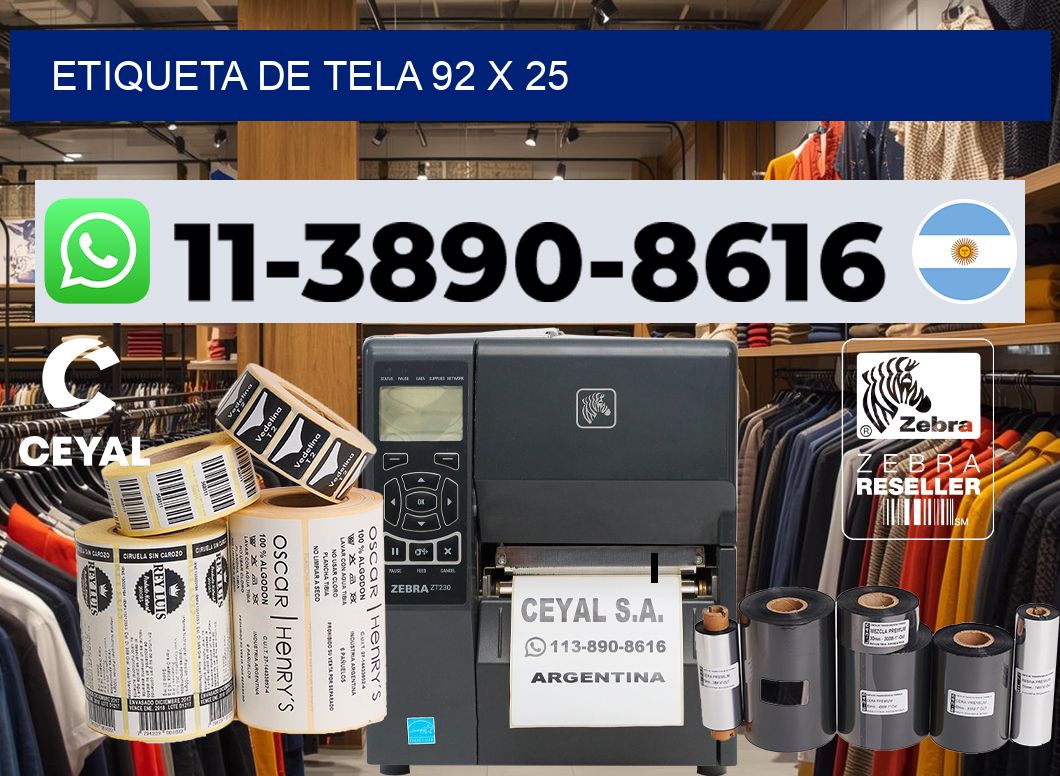 etiqueta de tela 92 x 25