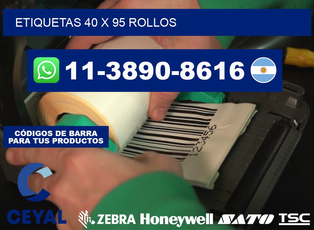 etiquetas 40 x 95 rollos