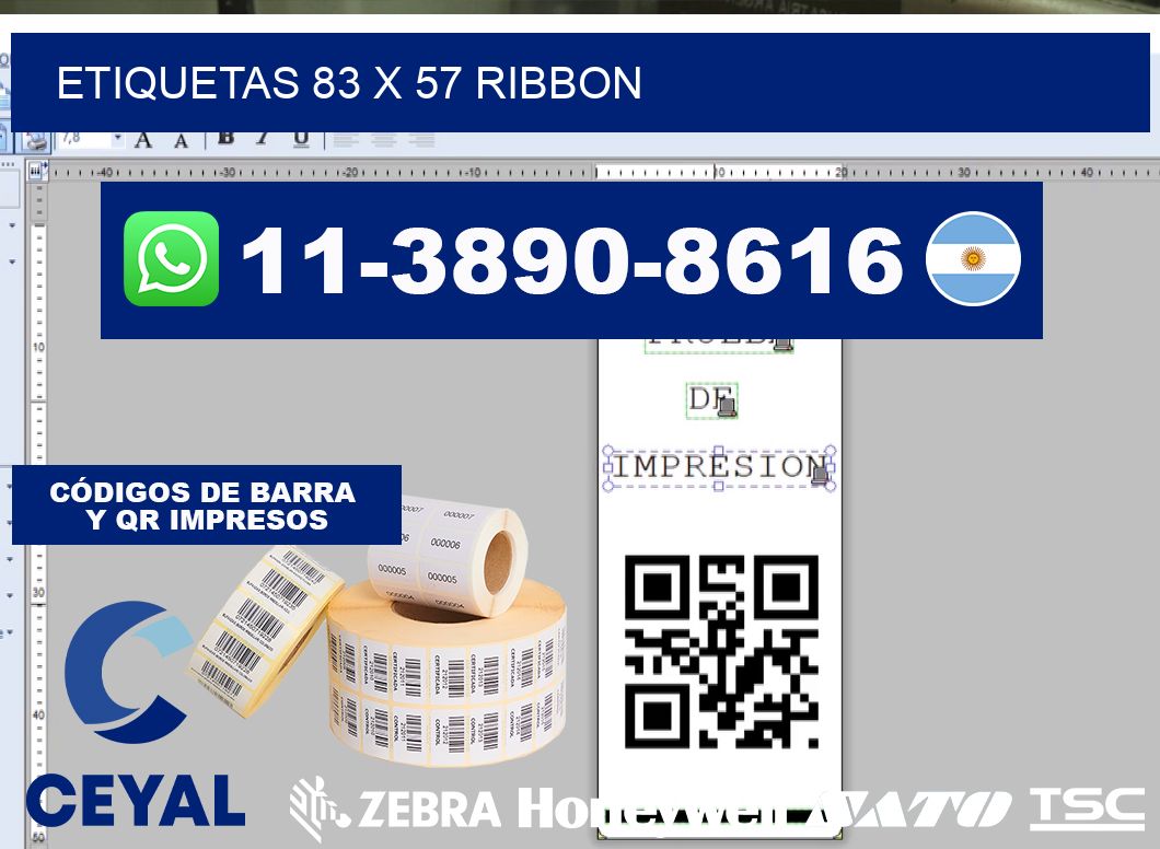 etiquetas 83 x 57 ribbon