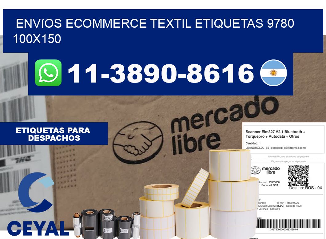 Envíos Ecommerce textil etiquetas 9780 100x150