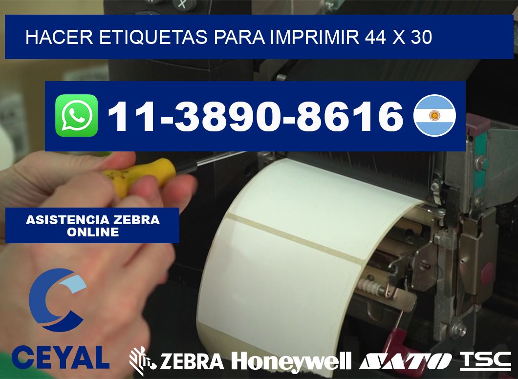 Hacer etiquetas para imprimir 44 x 30