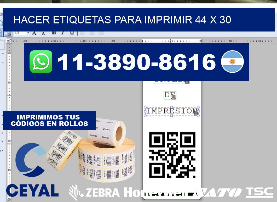 Hacer etiquetas para imprimir 44 x 30