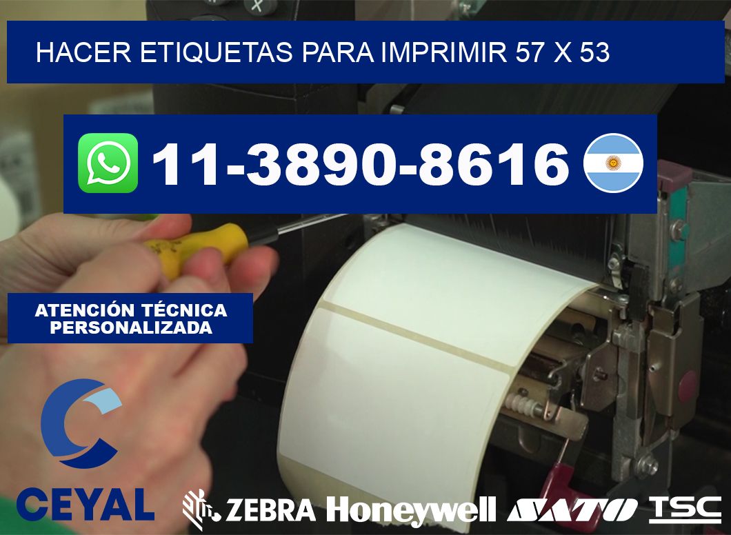 Hacer etiquetas para imprimir 57 x 53