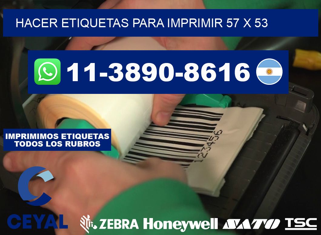 Hacer etiquetas para imprimir 57 x 53