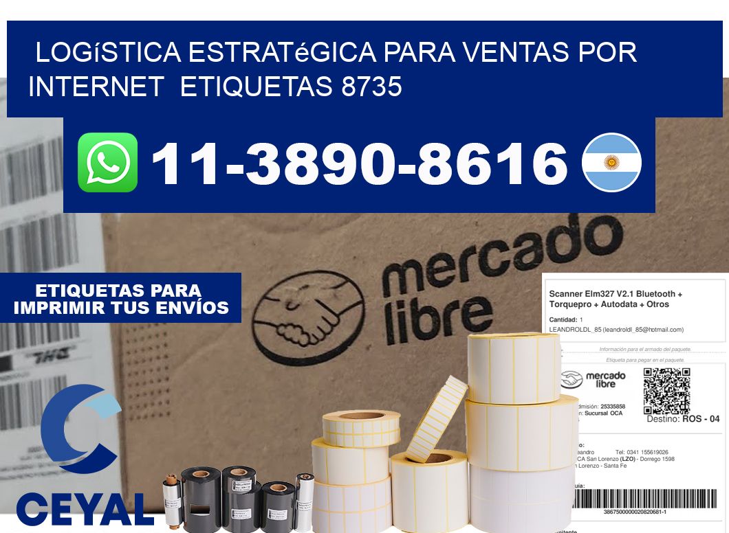 Logística estratégica para ventas por internet  etiquetas 8735