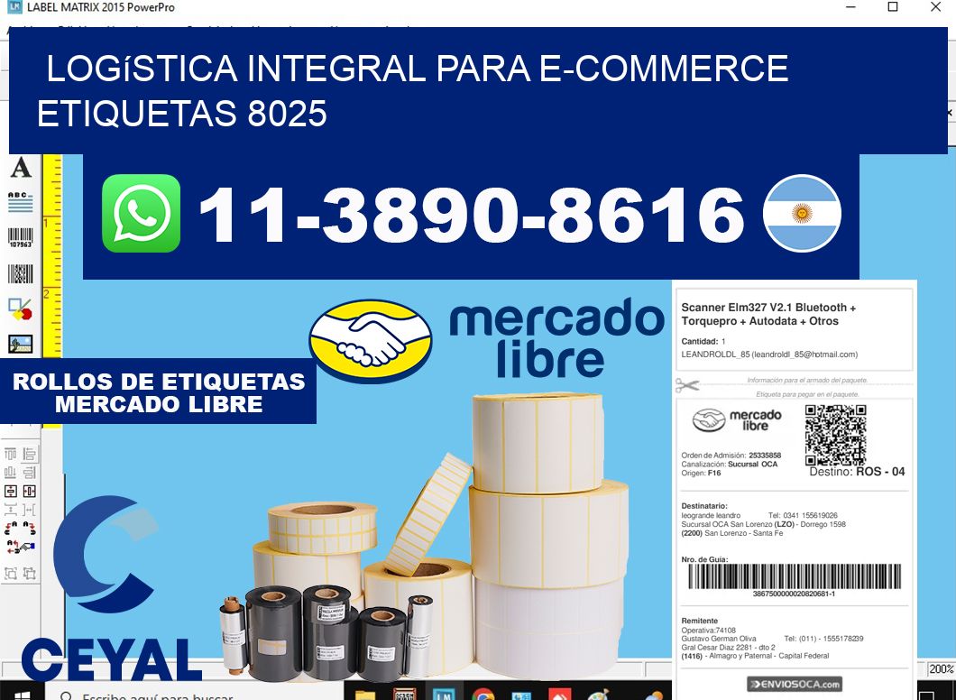 Logística integral para e-commerce  etiquetas 8025