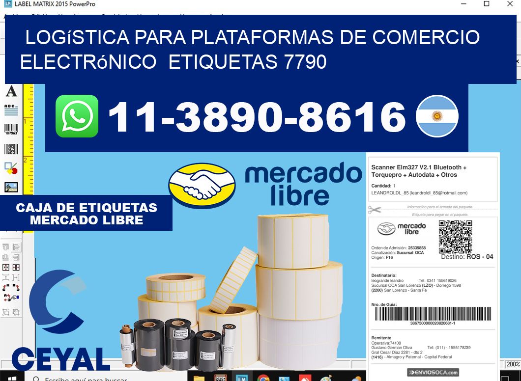 Logística para plataformas de comercio electrónico etiquetas 7790