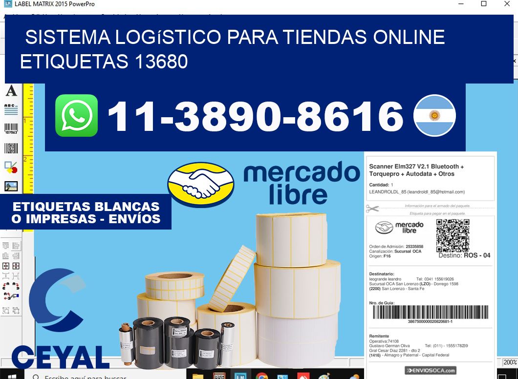 Sistema logístico para tiendas online  etiquetas 13680