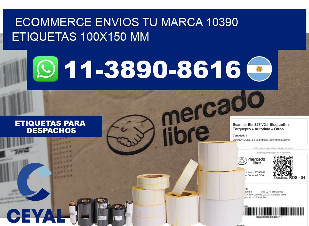 ecommerce envios tu marca 10390  etiquetas 100x150 mm