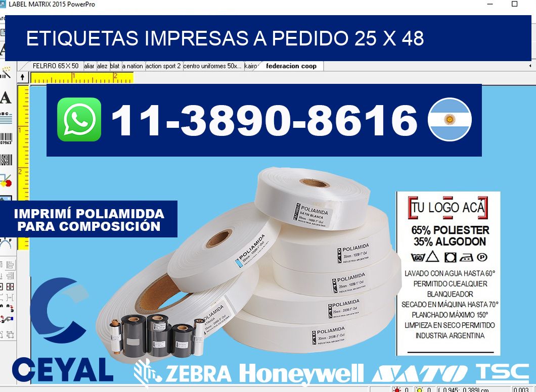 etiquetas impresas a pedido 25 x 48