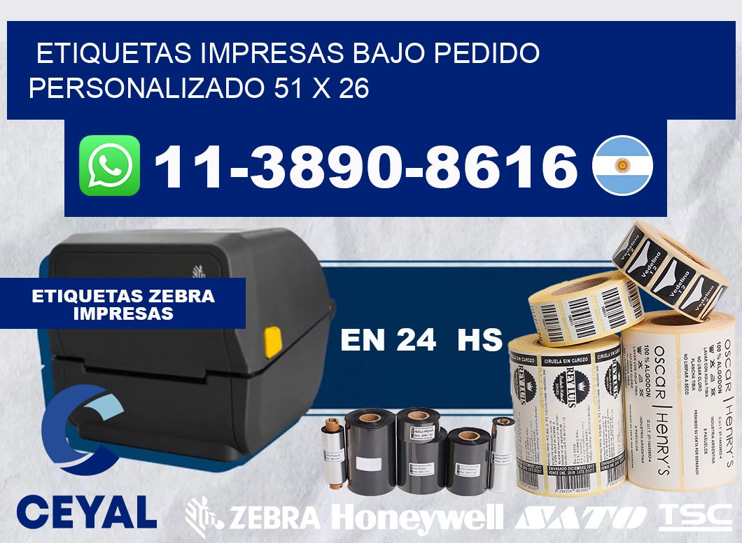 etiquetas impresas bajo pedido personalizado 51 x 26