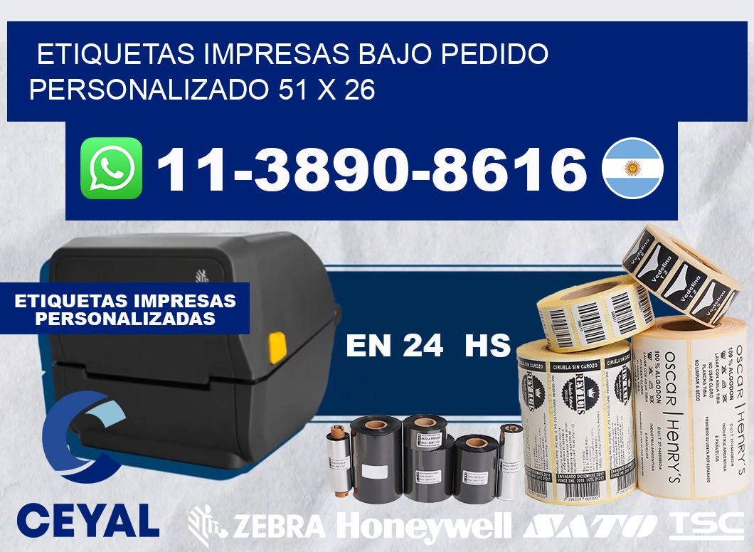 etiquetas impresas bajo pedido personalizado 51 x 26