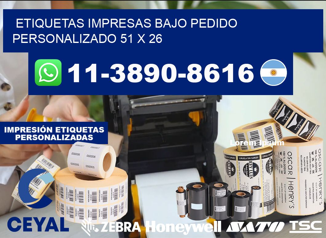 etiquetas impresas bajo pedido personalizado 51 x 26