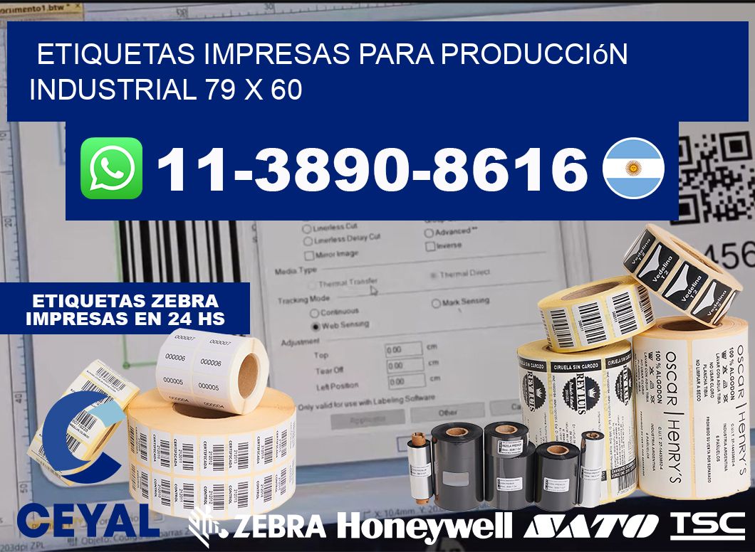 etiquetas impresas para producción industrial 79 x 60
