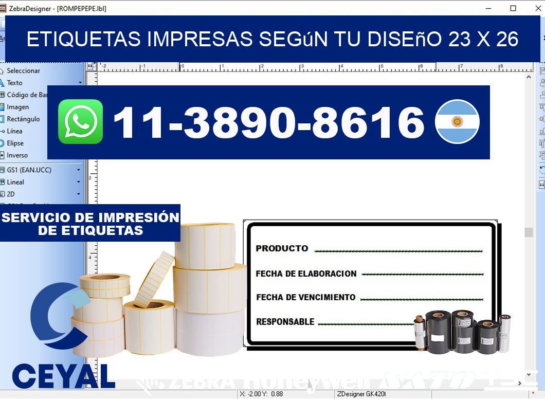etiquetas impresas según tu diseño 23 x 26