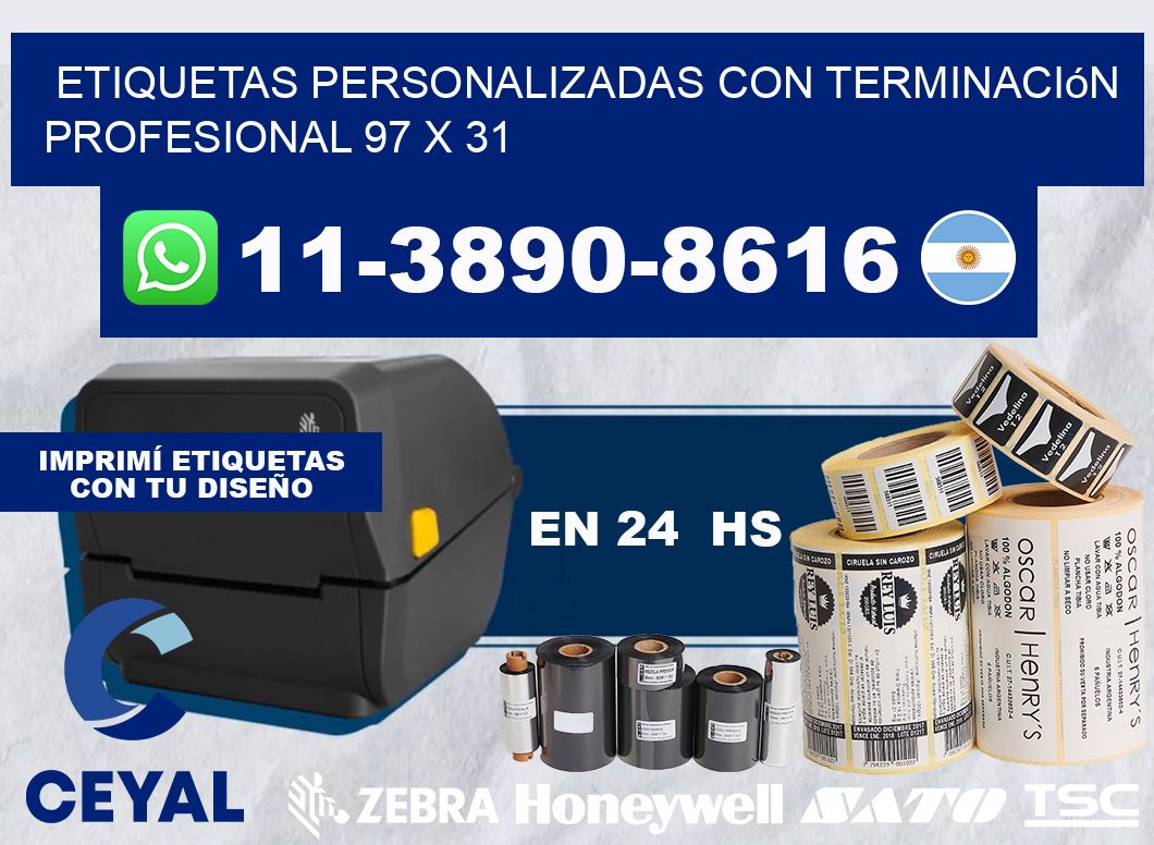 etiquetas personalizadas con terminación profesional 97 x 31