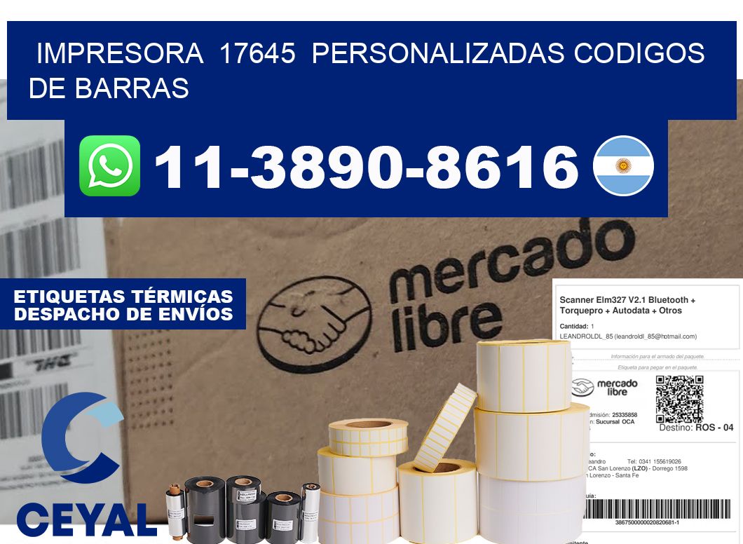 impresora  17645  personalizadas codigos de barras