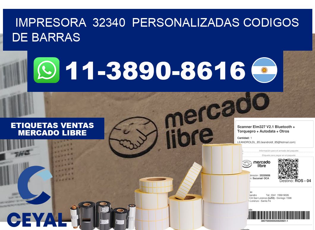 impresora  32340  personalizadas codigos de barras