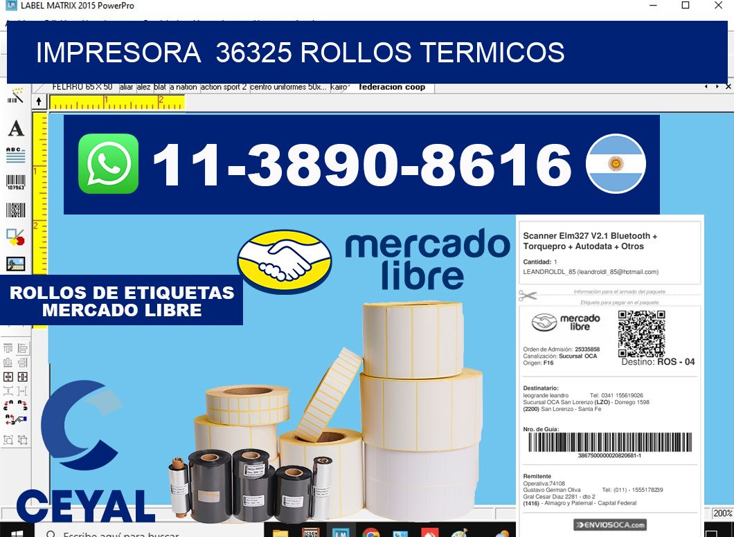 impresora  36325 rollos termicos